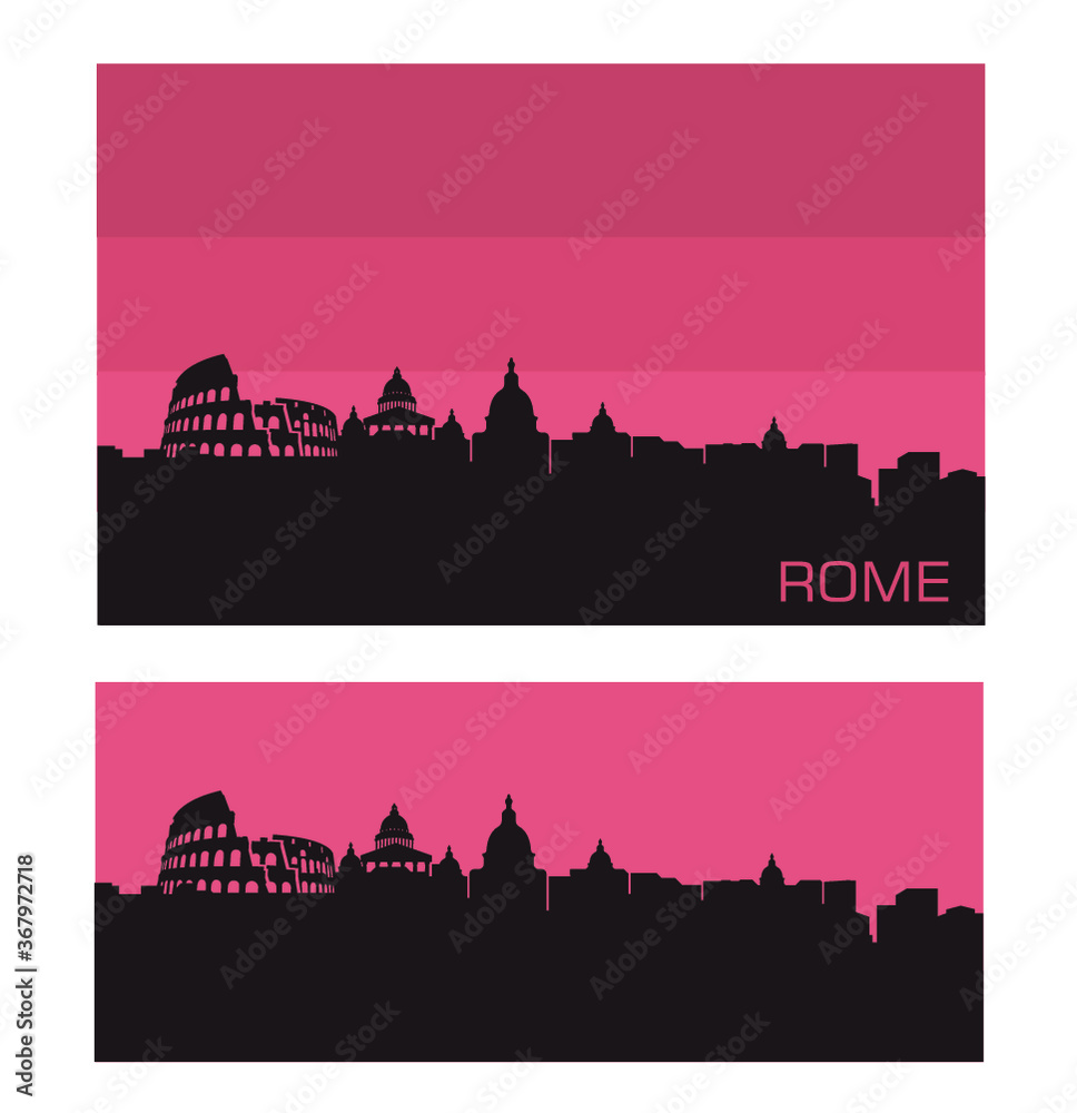 Rome city skyline vector silhouette