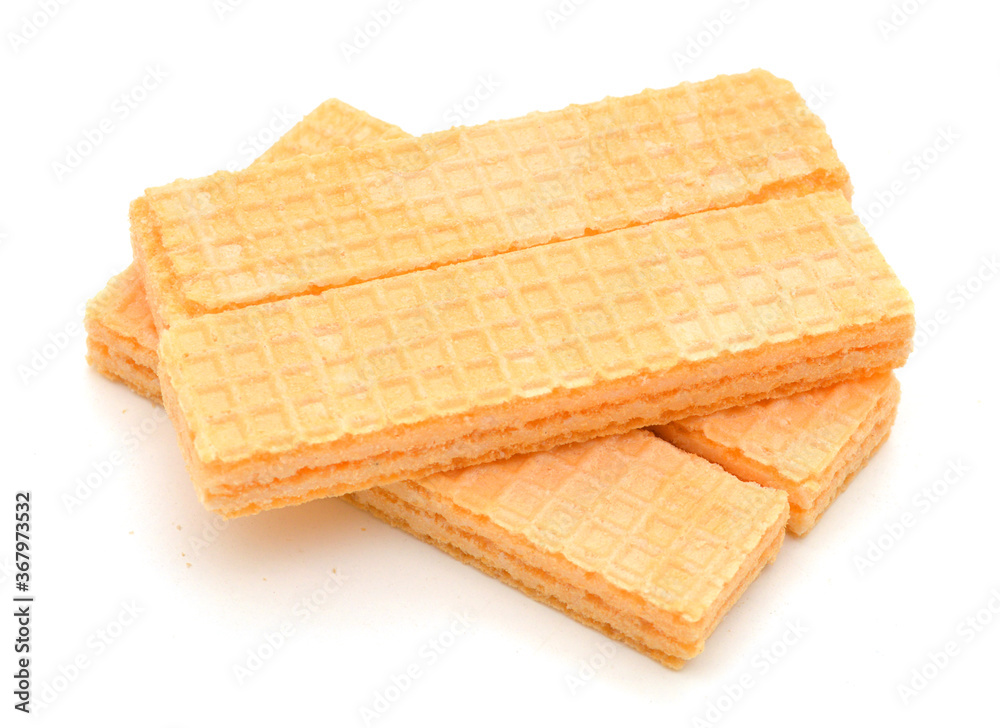 wafer sticks on white background