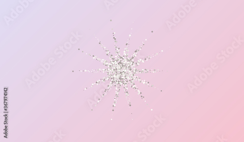 Silver Round Light Pink Background. Effect Sequin 
