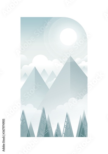 snowy mountains