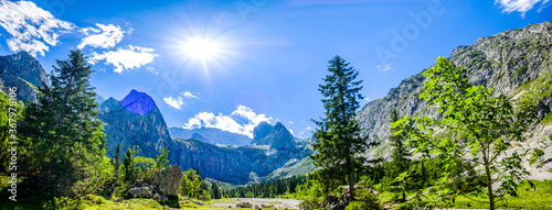 famous hoellental near zugspitze mountain in bavaria