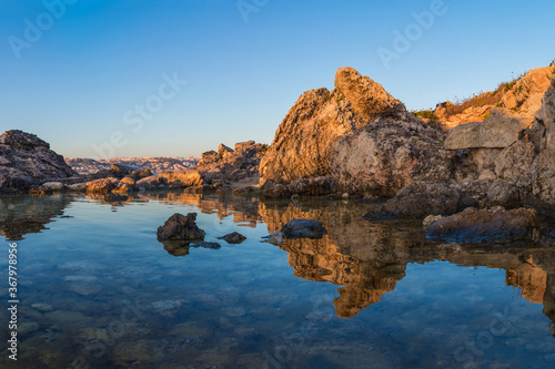Reflection of the Maltese Landscape at Sunrise 