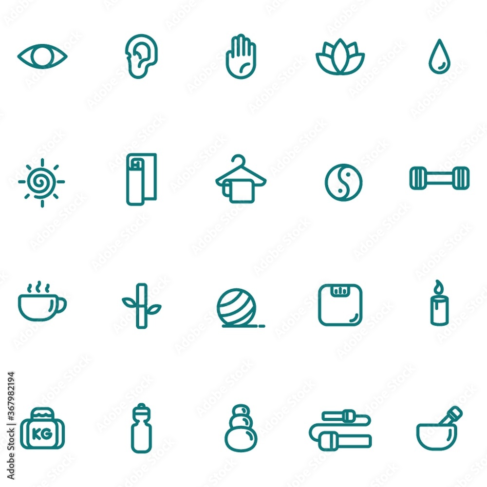 Fototapeta premium assorted exercise and zen icon set