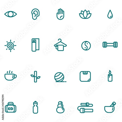 assorted exercise and zen icon set
