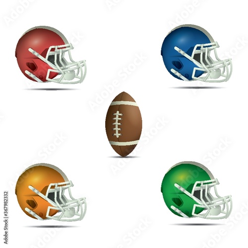 football and helmets