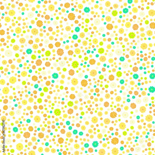 Vector floral pattern in doodle style Seamless vector spring floral background.