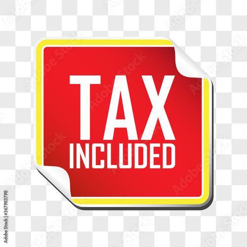 tax included sticker isolated on white background. vector illustration