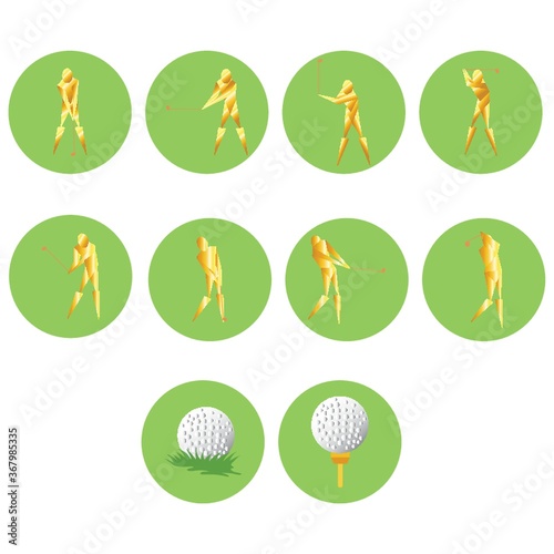 abstract golf player collection