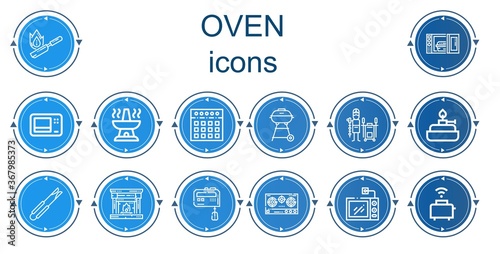 Editable 14 oven icons for web and mobile