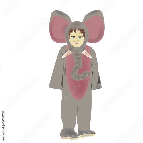 child in an elephant costume