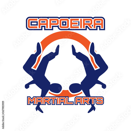 capoeira martial art isolated on white background. vector illustration