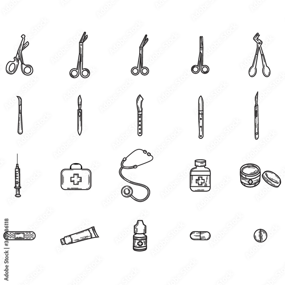 Fototapeta premium doctor icons