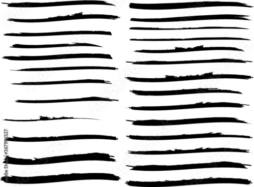 Wallpaper Mural Grunge Paint Roller . Vector brush Stroke . Distressed banner . Black stripes isolated. paintbrush collection . Modern Textured shape . Dry border in Black . Bulge lines Torontodigital.ca