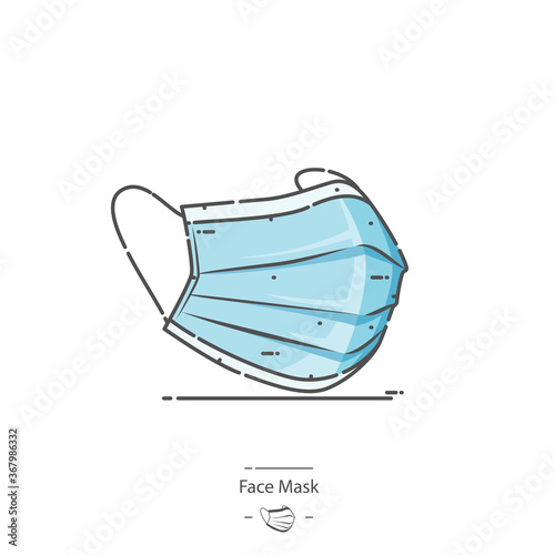 Medical protective mask - Line color icon