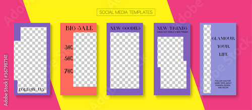 Social Stories Cool Vector Layout.