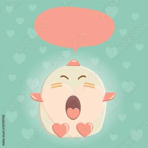 cute creature with speech bubble