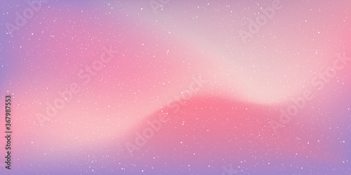 Astrology horizontal background, Starry sky colourful glow, Milky way galaxy in the cosmos, Vector Illustration.