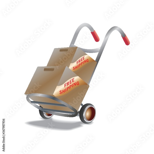 hand truck with parcel boxes