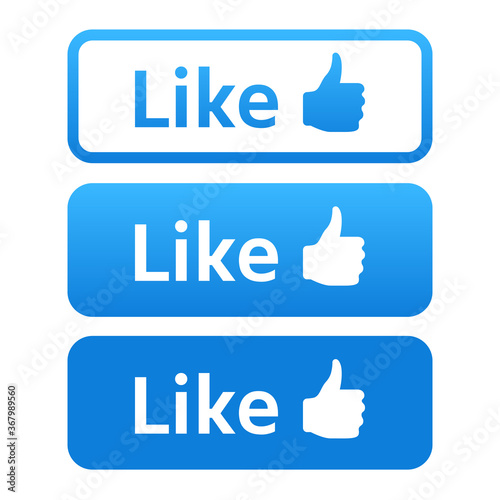 Like icon thumbs up web social media button vector EPS 10