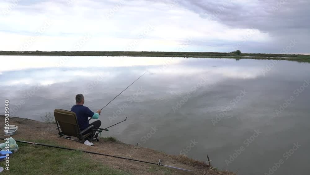 Man casting his lures