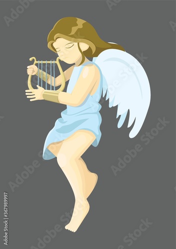 angel playing harp