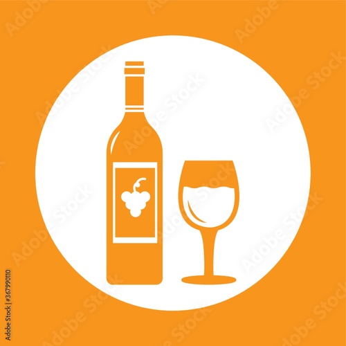 wine bottle with glass