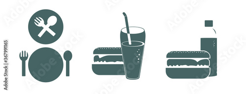 Burger and cola drink , vector
