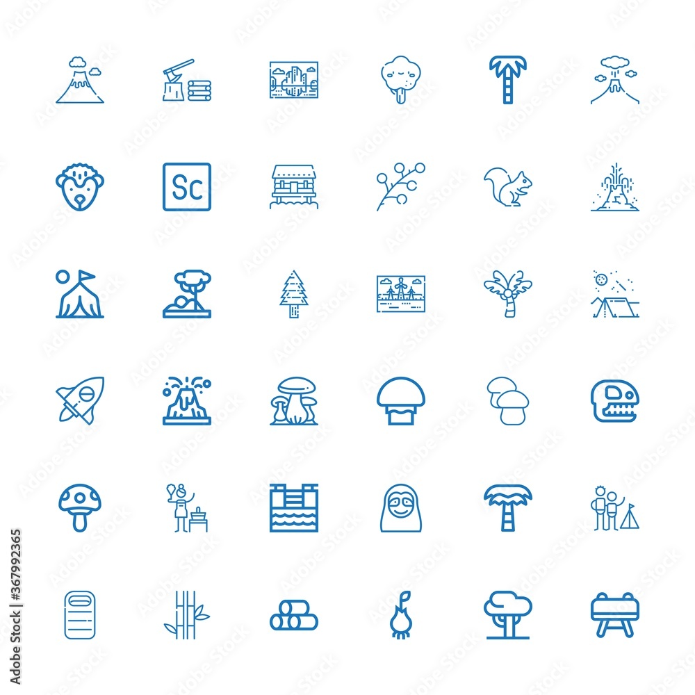 Editable 36 forest icons for web and mobile
