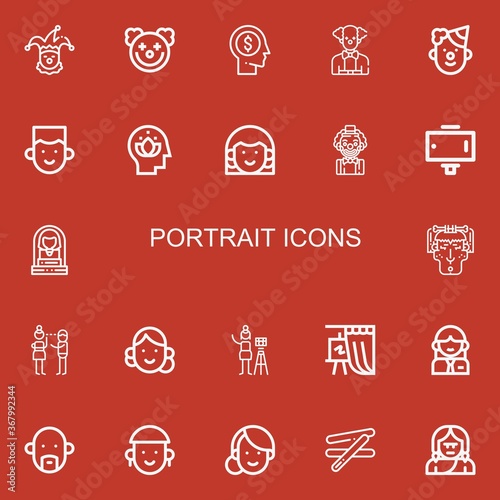 Editable 22 portrait icons for web and mobile