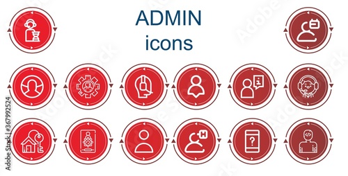 Editable 14 admin icons for web and mobile
