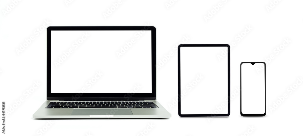mock up Computer laptop screen with blank white screen isolated on white background, with clipping path mock up Computer laptop screen with blank white screen isolated on white background, with clipping path