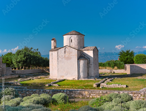 Church of Holy Cross in ancient Nin town, Croatia photo