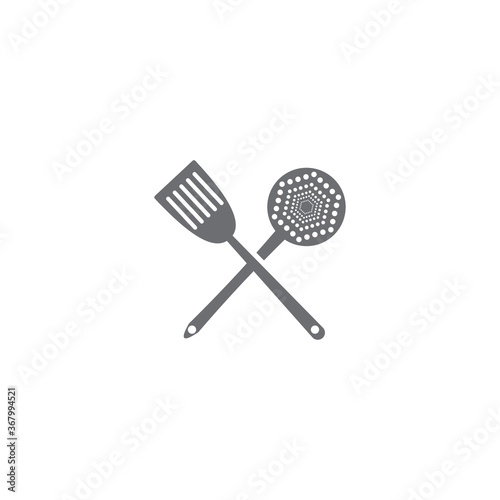 Kitchen icon cooking tools vector