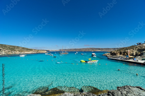 Malta, Comino island, panoramic view of the cliffs and the sea