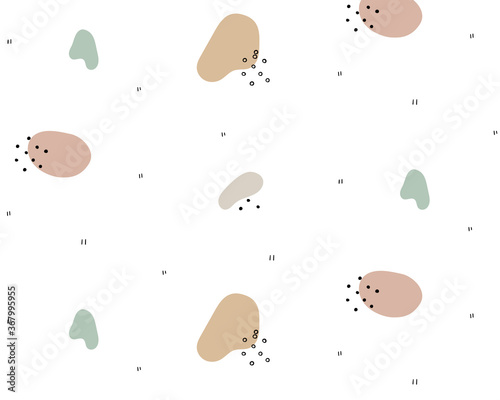 曲線がかわいい北欧風なパターン／丸／おしゃれ／模様／背景