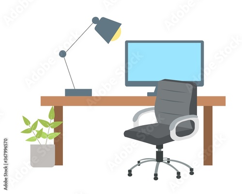 office desk with a computer