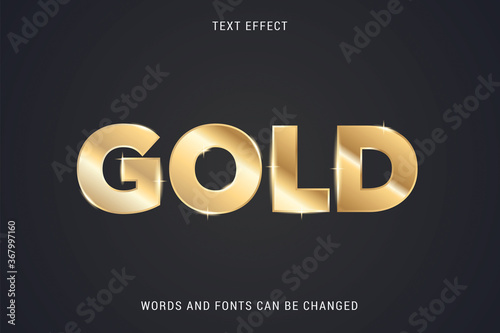 Golden text effect 100% editable vector image