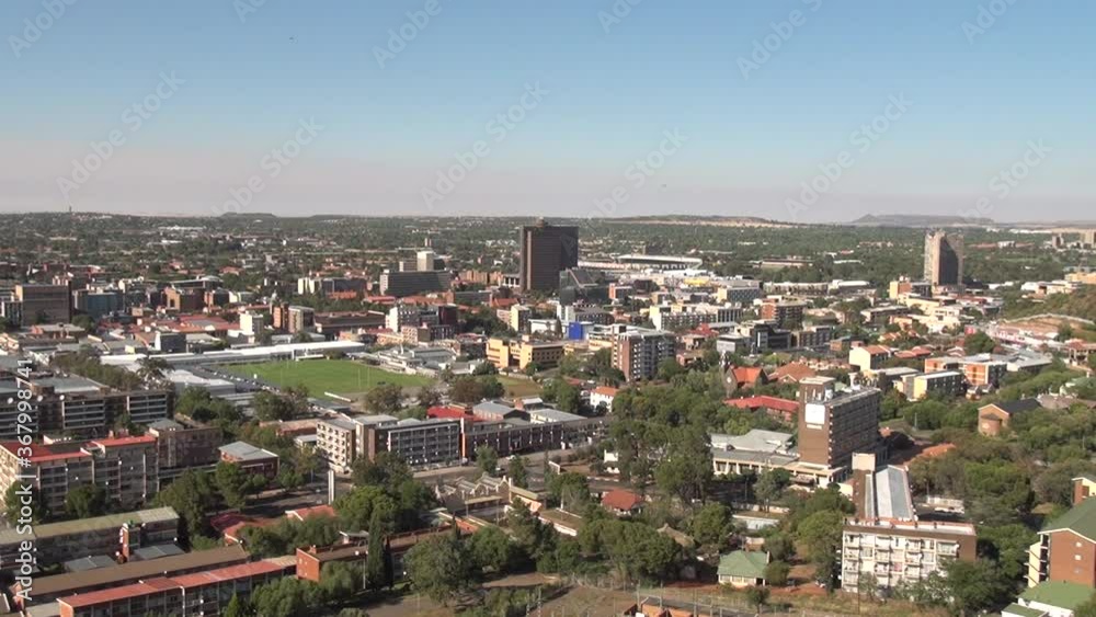 HD summer day video of Bloemfontein town, its buildings, streets and parks. Bloemfontein is a historical (est. 1846) SA town, located in Free State Province, South Africa HD summer day video of Bloemfontein town, its buildings, streets and parks. Bloemfontein is a historical (est. 1846) SA town, located in Free State Province, South Africa