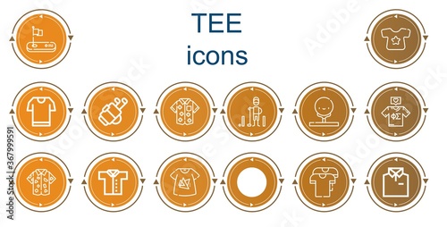 Editable 14 tee icons for web and mobile