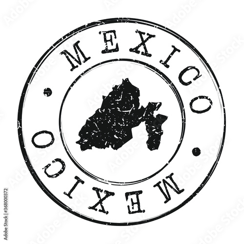 Mexico Map Postmark. A Silhouette Postal Passport. Stamp Round Vector Icon. Vintage Postage Designs.