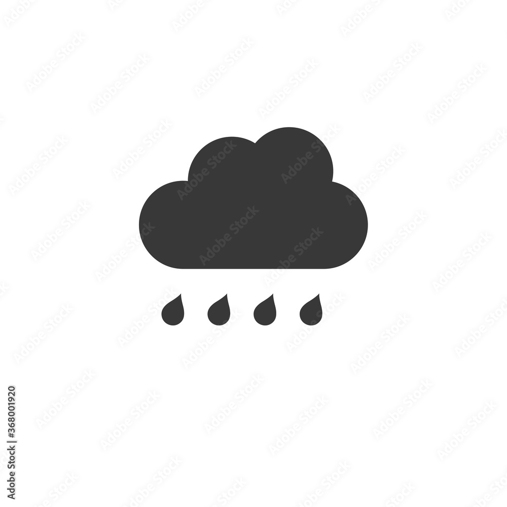 Cloud and raindrop. Rainy day. Icon. Weather glyph vector illustration