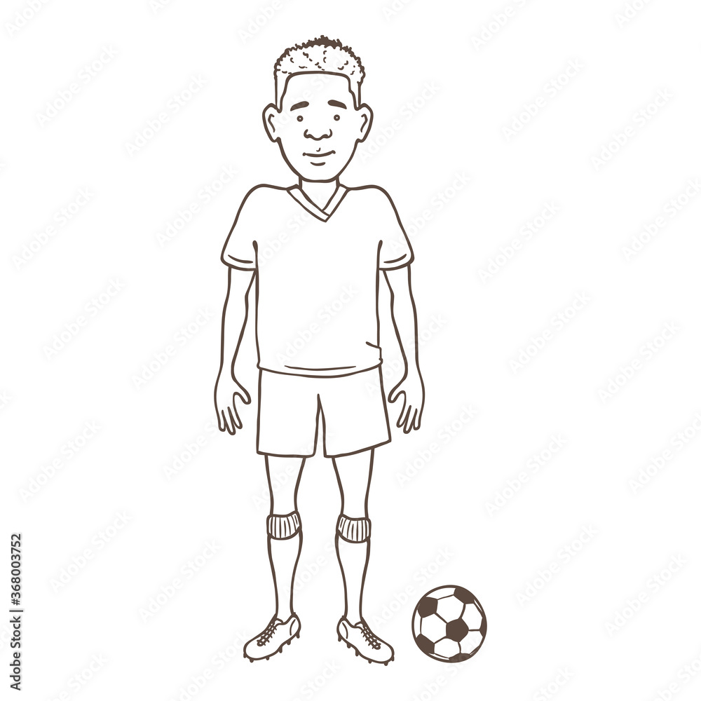 Vector Outline Character - Man in Full Football Equipment Vector Outline Character - Man in Full Football Equipment