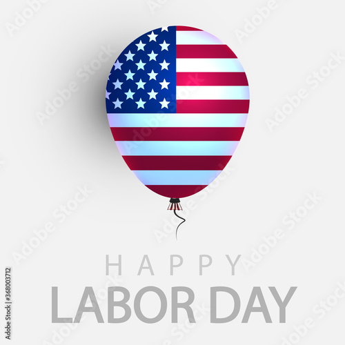 USA balloon with labor day lettering, vector art illustration.
