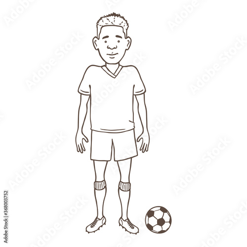 Vector Outline Character - Man in Full Football Equipment