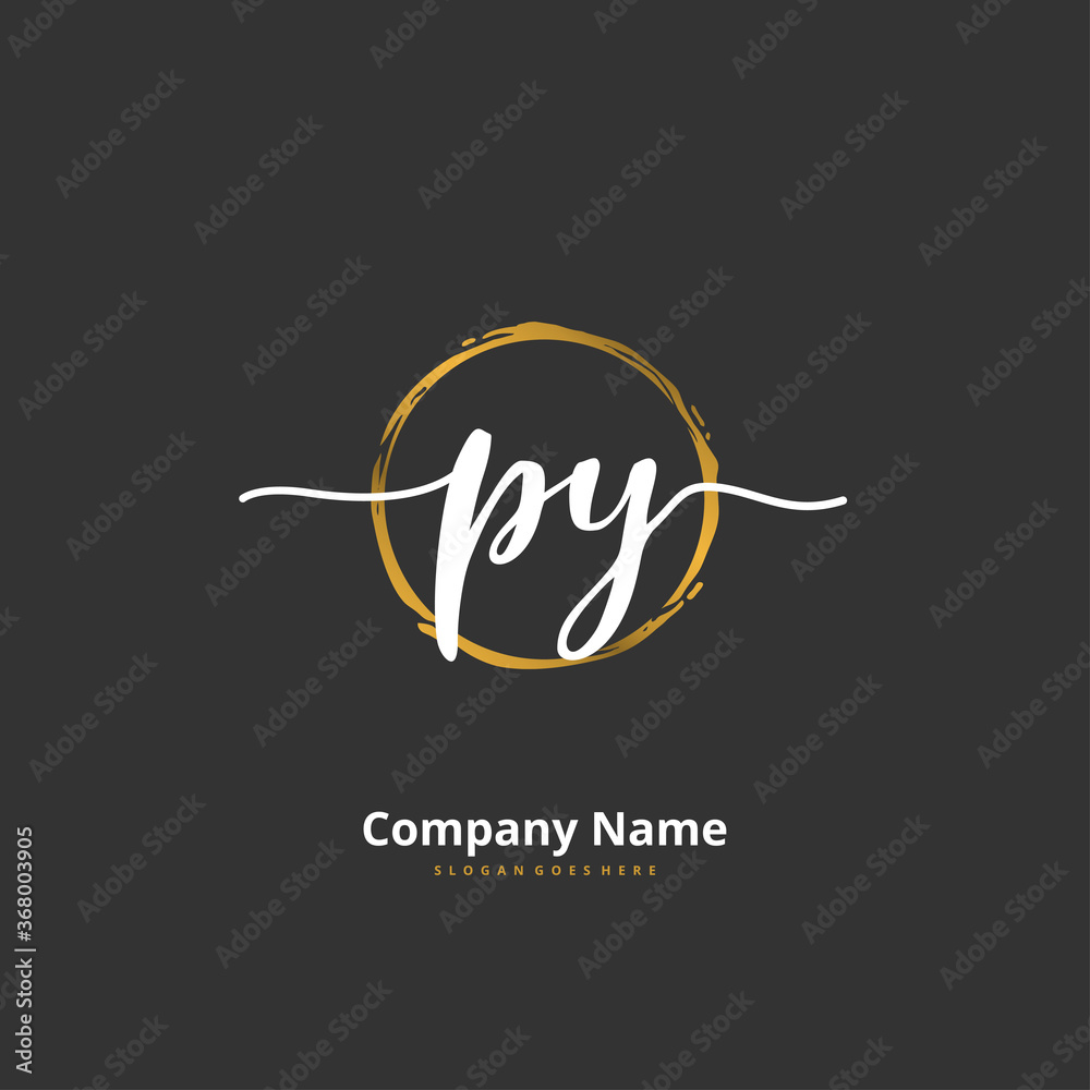 P Y PY Initial handwriting and signature logo design with circle. Beautiful design handwritten logo for fashion, team, wedding, luxury logo. P Y PY Initial handwriting and signature logo design with circle. Beautiful design handwritten logo for fashion, team, wedding, luxury logo.
