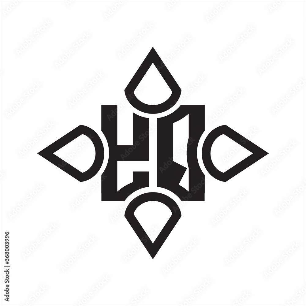 YQ Logo monogram with four cone rounded by the shape design template on white background YQ Logo monogram with four cone rounded by the shape design template on white background