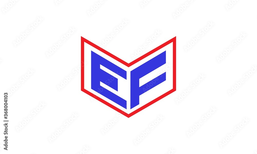 EF Letter Logo Design With Blue And Red Color. EF Letter Logo Design With Blue And Red Color.