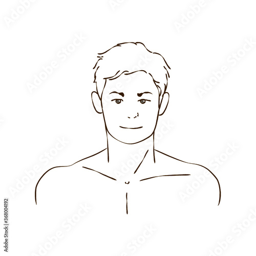 上半身の男性_短髪