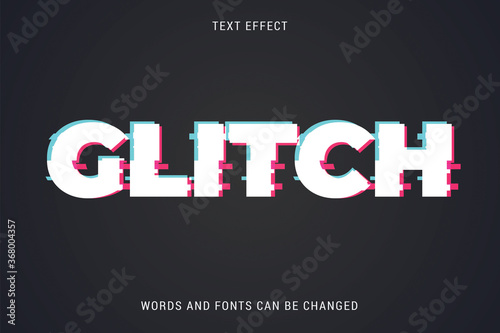 glitch text effect 100% editable vector image