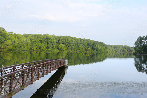 Fototapeta Naklejka Na Ścianę i Meble -  Morning at Umstead park lake, William B. Umstead State Park, cary, nc